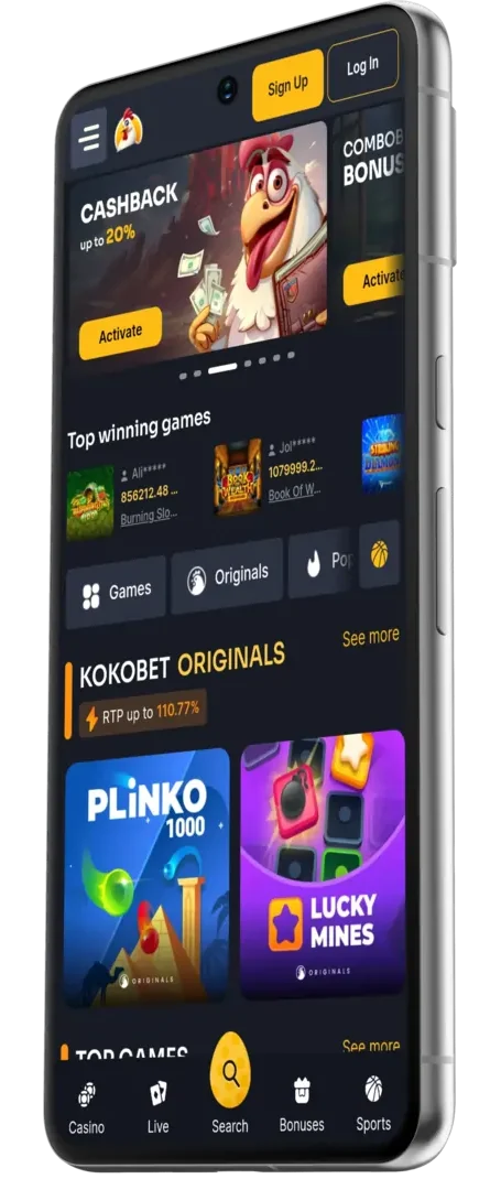 Kokobet Casino op Mobiel